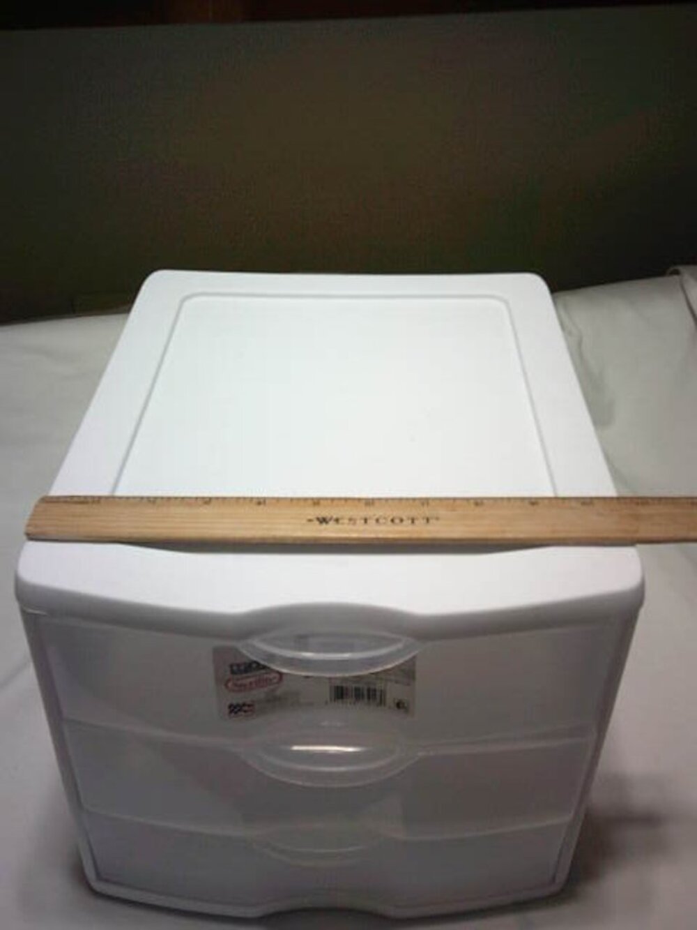 NEW STERILITE CLEAR WHITE 3 DRAWER DESKTOP CONTAINER DURABLE PLASTIC 8.5X11"